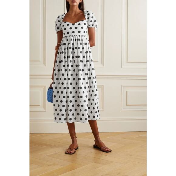 SLEEPER Linen Polka Dot Dress Size XS NWT Retail $498 Tuckernuck - Picture 3 of 4